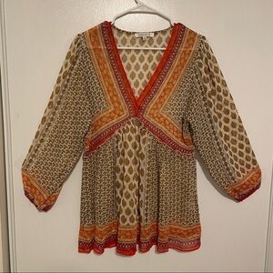 Rose + Olive Printed Tunic Top M